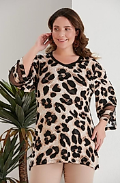 dantel kol detaylı penye bluz