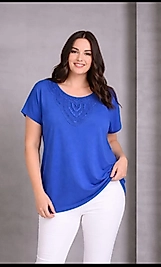dantel yaka saks mavi bluz