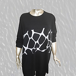 siyah beyaz parçalı bluz