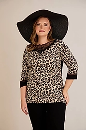 dantel yakalı fakir kol penye bluz