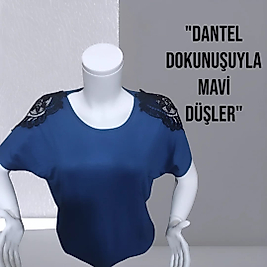 dantel omuz detaylı  bluz