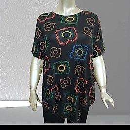 renkli simetrik kesim bluz