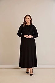 elbise siyah detaylı