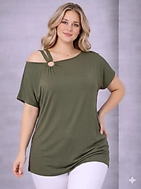 çift askılı haki bluz