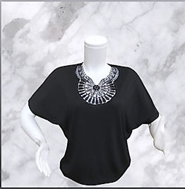 dantel yakalı siyah bluz