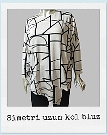 simetrik uzun kol bluz
