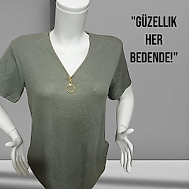 fermuar detaylı bluz