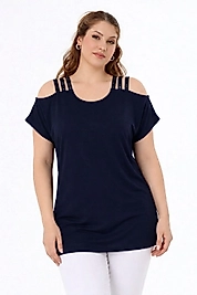 şerit askılı lacivert bluz