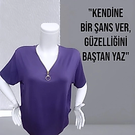 fermuar detaylı bluz